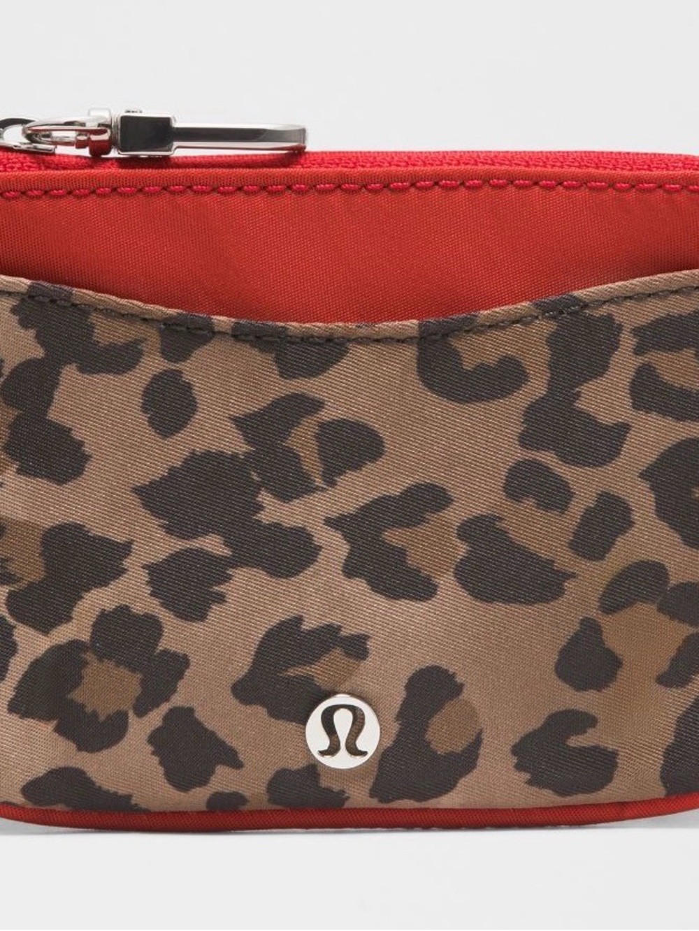 lululemon athletica Leopard Print Wristlet with Red Trim